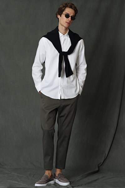 Lufian Bogar Spor Erkek Chino Pantolon Slim Fit Yeşil