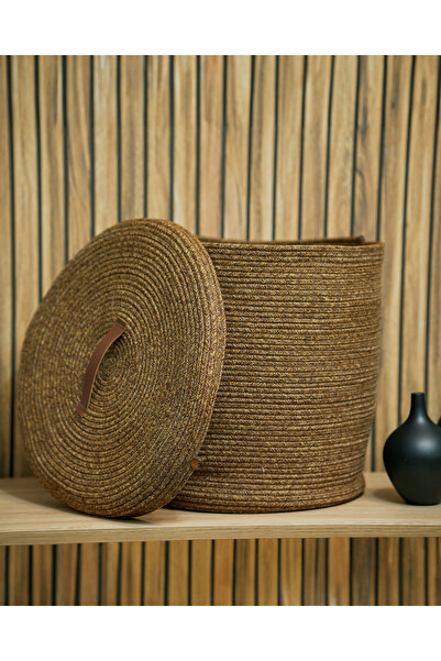 MS Glassware El Dokuması Jüt Kapaklı Hasır Sepet, Banyo Kirli Sepeti, Mutfak ...