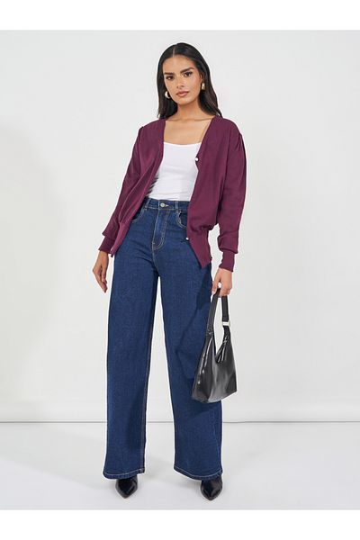 Styli Regular Fit Buttoned Cardigan with Volume Sleeves