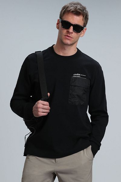 Lufian Eldon Herren-Sweatshirt Schwarz