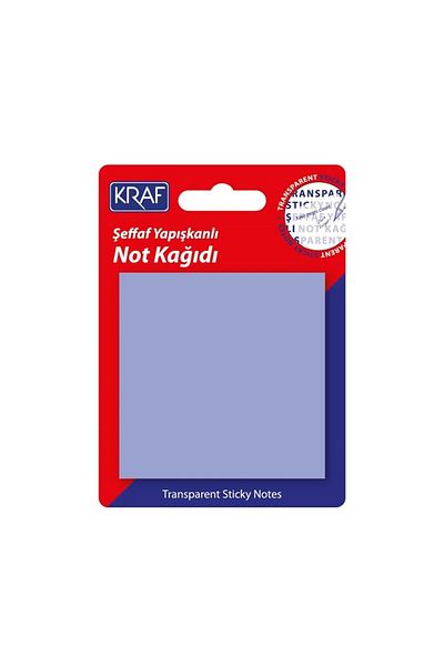 KRAF 50yp 76x76mm Transparent Purple Adhesive Note Paper - 7676tr