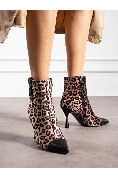 Alemdar Shoes Γυναικείες μπότες με τακούνι PARİSSE Leopard