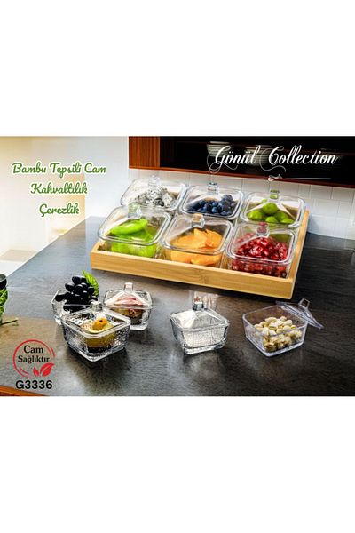 Rossel Premium Glass Breakfast Bamboo Tray - G3336