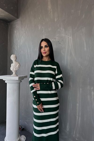 kamacibutik Rochie tricotată cu mâneci cu fante în dungi pentru gât (compatibilă cu mărimea standard S/M/L/XL)