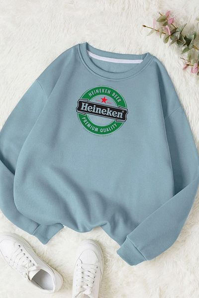 Moda Glo Hanorac unisex din bumbac cu imprimeu Heineken