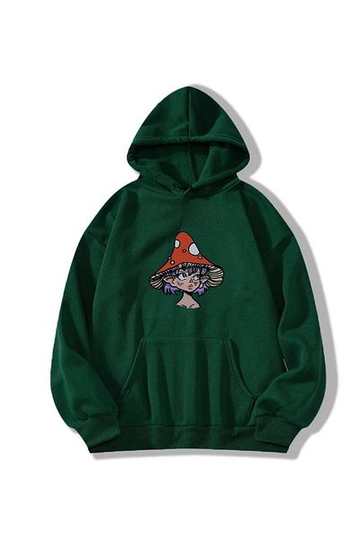 Moda Glo Φούτερ με κουκούλα Unisex Mushroom Girl