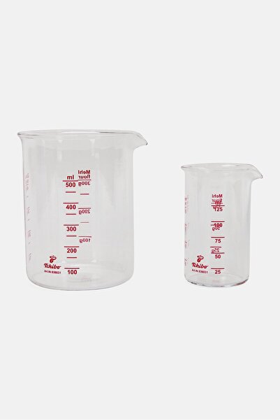 Tchibo 2 Piece Measuring Beakers, Transparent