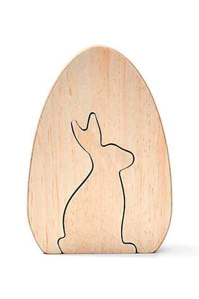 Tchibo Rabbit Wood Decoration, Beige