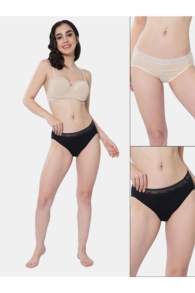 Envie By Styli Pack of 2 - Lace Detail Waistband Hipster