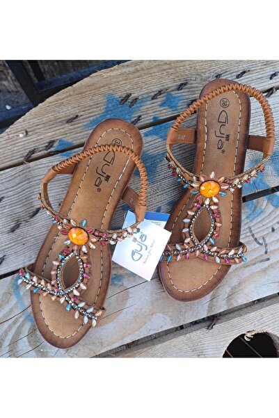 Guja 24y151-1 Kadın Feta Dolgu Taban Taşlı Sandalet