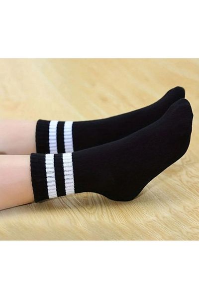 ASGÜL SOCKS Unisex Σετ ριγέ κολεγιακές κάλτσες 5 ζευγαριών