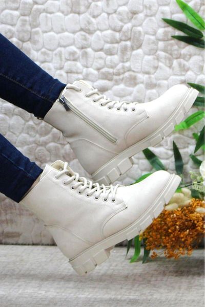 Demashoes Μπότες μπεζ με ζεστή επένδυση αντιολισθητική σόλα