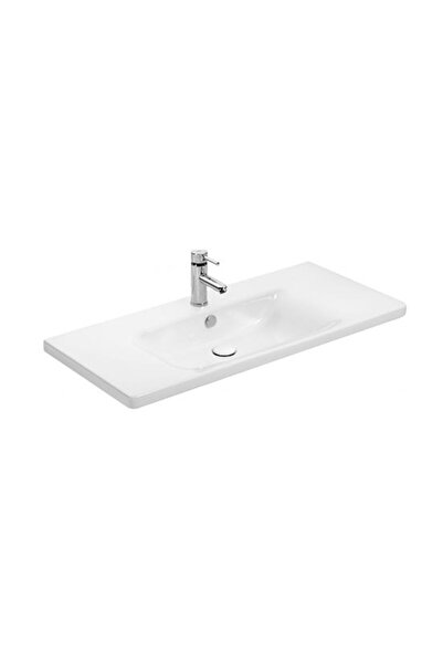 SANOVİT Sanovit Soft 100 cm Konsollu Oval Köşeli Lavabo Beyaz