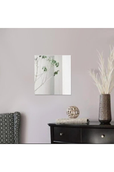 Kreatif Bazaar Luxe Kare Gümüş Pleksi Ayna( Duvar Dekoru)- 1 Adet- 20 X20 Cm