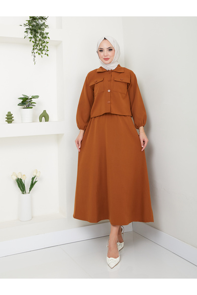 VOLT CLOTHİNG Női sapkás ing szoknya szett