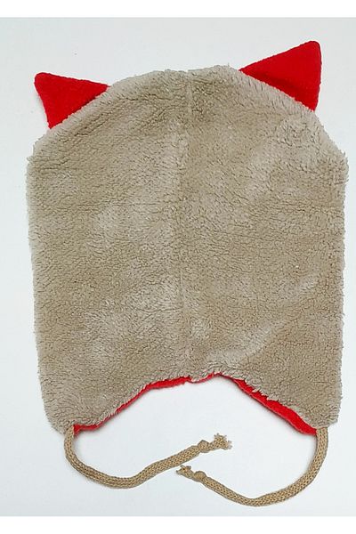 babymarkt Welsoft Plush Baby-Child Embroidered Cat Lined Beanie Fleece
