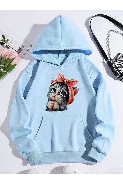 Moda Glo Hanorac unisex drăguț cu glugă pentru pisici