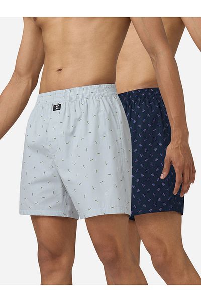 XYXX By Styli Pack of 2 - Ditsy Print Combed Cotton Boxers