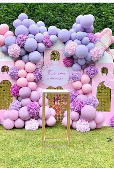 Çemrek Süs Parti Рожевий набір повітряних кульок Lila з 103 кульками Jumbo