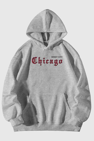 Moda Glo Hanorac cu glugă unisex Windy City Chicago