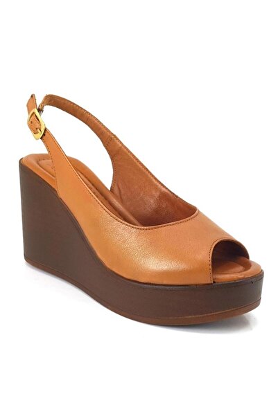 Venüs 2310802Y Women's Genuine Leather High Wedge Sole Gova Shoes