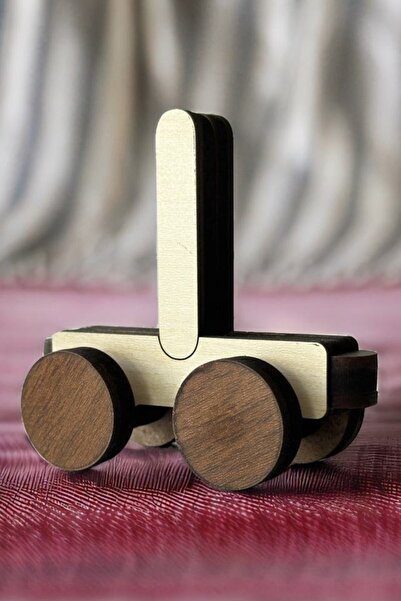 SaltanArt اسم قابل للكتابة حرف قطار حرف I مع مغناطيس خشبي وعجلة دوارة ومغناطي...