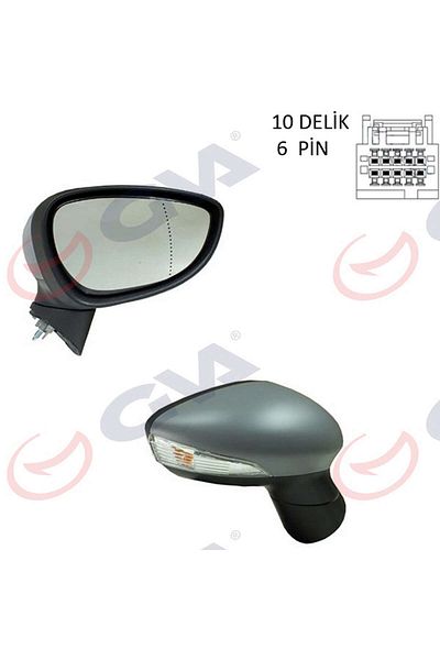GVA Exterior Retrovisor Left Fiesta 12 Electric Heated with Signal Lined Asferik 6 Plugs Vm-6326Ehpa Glstd