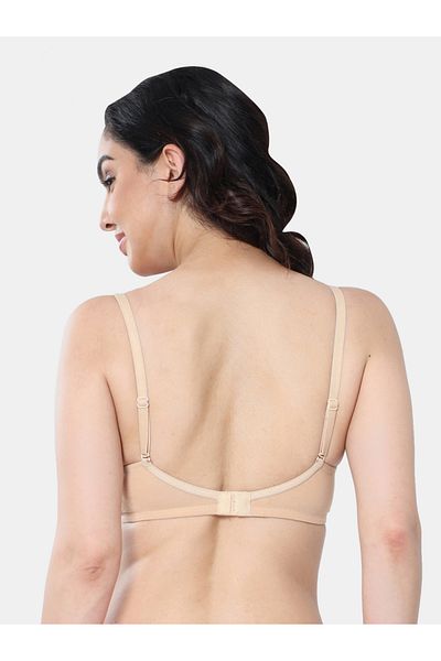 Envie By Styli Padded Plunge Cotton Lace Insert Bra