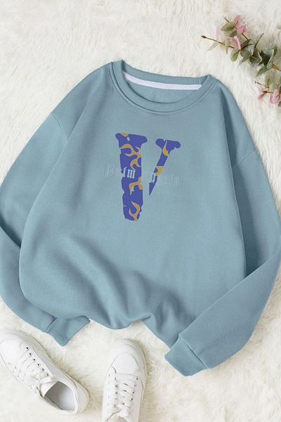 Moda Glo Hanorac unisex din bumbac cu decolteu cu imprimeu Dalm Angels