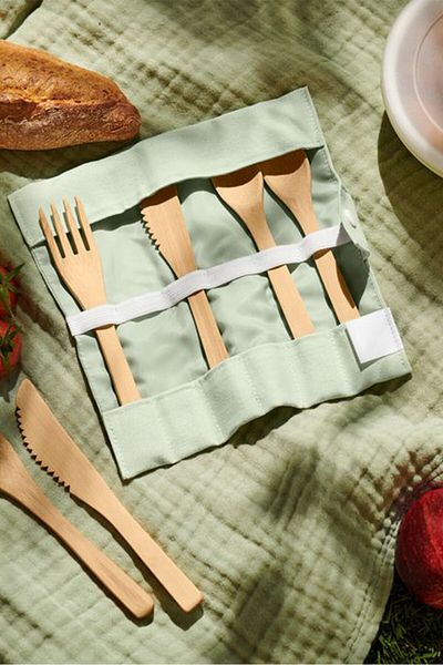Tchibo 6 Pieces Picnic Cutlery Set, Tan