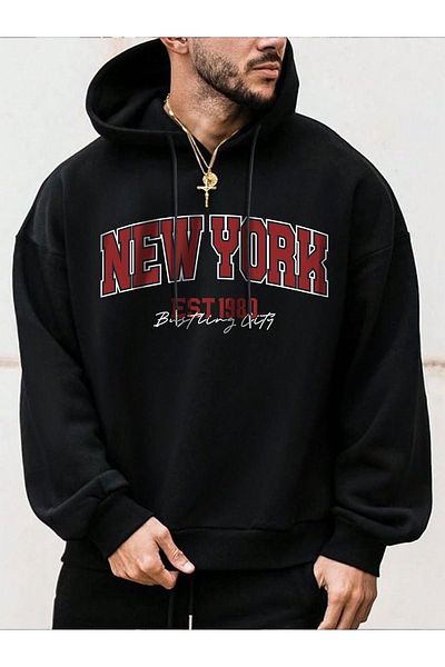 Moda Glo Unisex Burgundy Color New York Written Sweatshirt