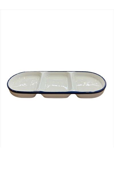 AROW Porcelain 3 Compartment Presentation Bowl Snack Bowl 26X10Cm Tr3436