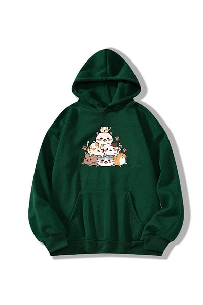 Moda Glo Φούτερ με κουκούλα Unisex Cat