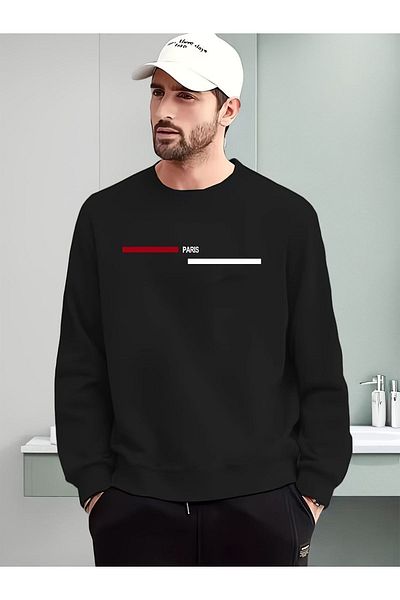 Moda Glo Hanorac unisex cu dungi roșii albe Paris Written