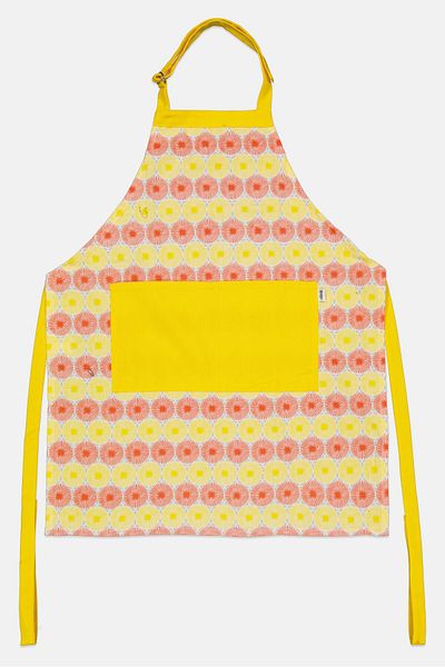 Sttelli Allover Print Adjustable Kitchen Apron, Yellow Combo