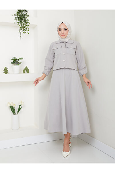 VOLT CLOTHİNG Women's Covered Shirt Skirt Suit