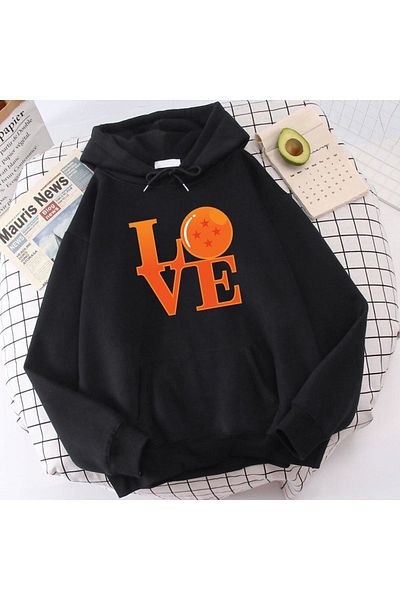 Moda Glo Унисекс оранжев суитшърт с надпис Love Letters