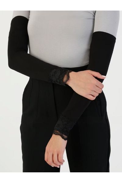 Differenza Maneca din bumbac pieptanat din dantela neagra