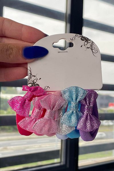 TAKIŞTIR 6-Piece Mixed Color Ribbon Figured Rubber Buckle