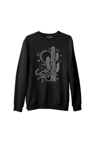 Lord T-Shirt Desert Cactus Black Men's Thick Sweatshirt