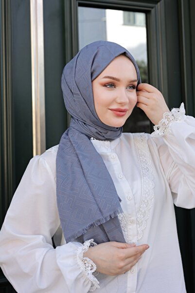 QASSA SHAL F  DESEN KÜLLÜ MAVİ ŞAL