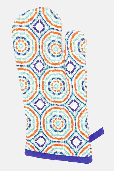 Sttelli Aztec Pattern Oven Mitten, White