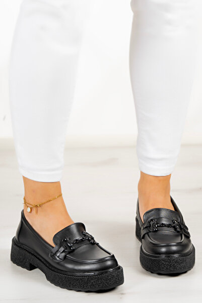 Erkan Saçmacı Черни мокасини от естествена кожа Allison