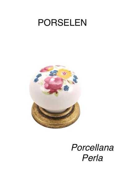 Porcellana Perla Porcelain Metal Furniture Handle Handle Cabinet Drawer Bathroom Child Handle Kulb- Ruby Button-Stk3306