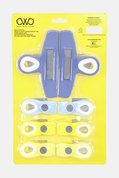 Cook With Color 8 Piece Magnetic Clips, Slate Blue