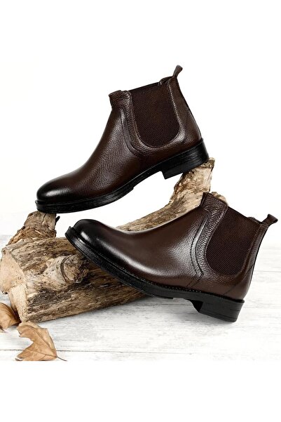 BAGSSHOES Htc2023K-004 Erkek Hakiki Deri Chelsea Bot
