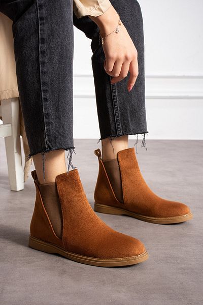 AlbiShoes Γυναικεία ζεστή επένδυση Αντιολισθητική σόλα Suede Άνετα ελαστικά Ευκολοφόρετα Casual Γυναικείες σουέτ μπότες