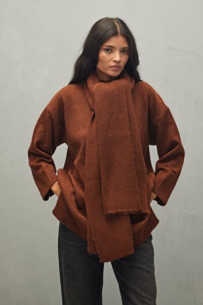 Fahhar سترة موهير بنية - مزيج ووشاح