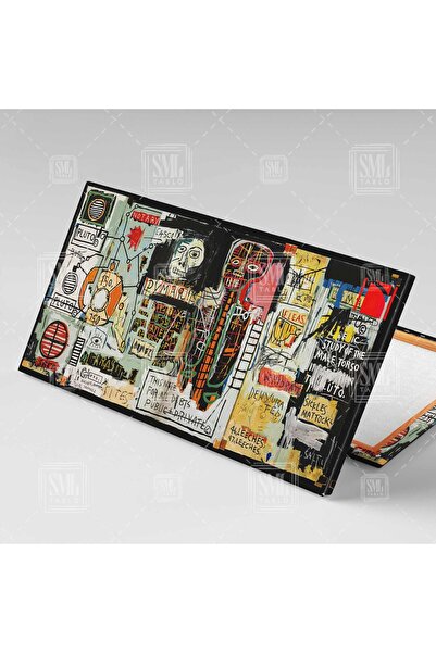 SML TABLO Jean Michel Basquiat Notary Tablosu Ünlü Ressam Soyut Dekor Enine Yatay Kanvas Tablo