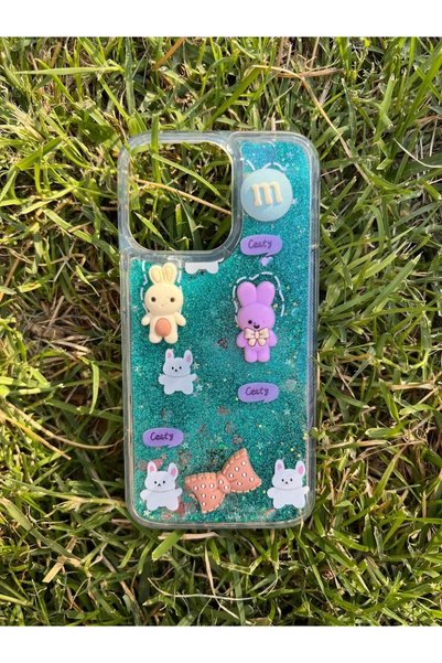 Miscase İphone 13 Pro Max Uyumlu Sulu Simli Karakterli Telefon Kılıfı